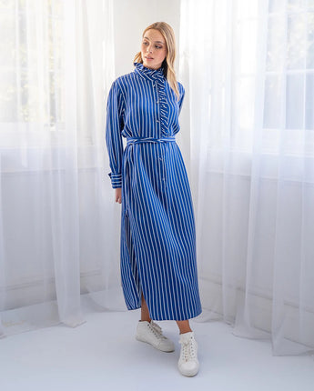 Elise Shirt Dress French Blue Stripe