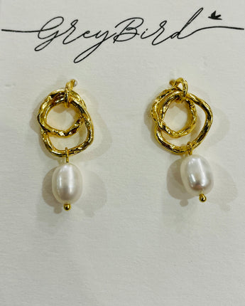 Greybird Erryn Pearl Gold Earrings