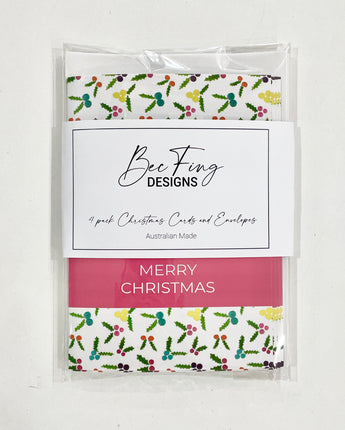 Christmas Cards Pack of 4 Holly