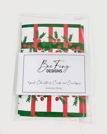 Christmas Cards Pack of 4 Holly