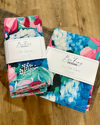 Bec Fing Designs Blue Floral Napkins - Set of 4