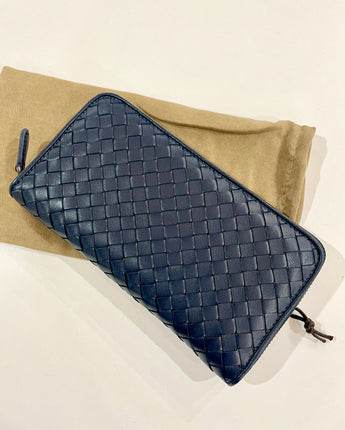 Navy Kathy Zip Around Wallet