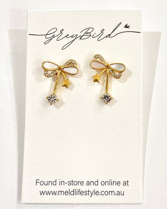 Greybird Jewel Collection Bow Earrings
