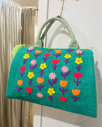 Jade Tulips Grip Top Bag