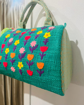 Jade Tulips Grip Top Bag