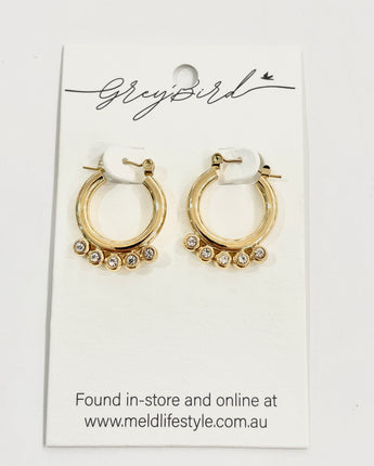 Greybird Rachel Embellished Hoop Gold