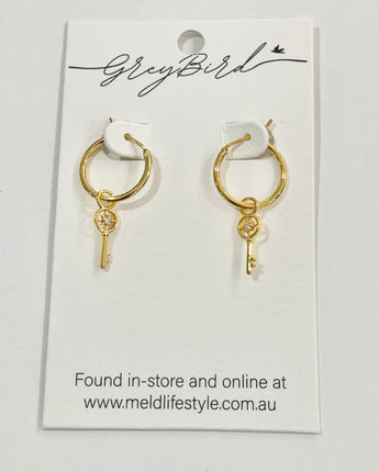 Greybird Alexis Key Earring Gold