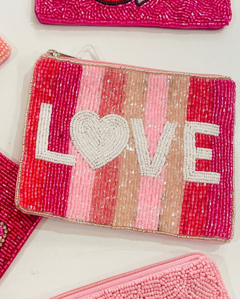 Love Beaded Coin Purse
