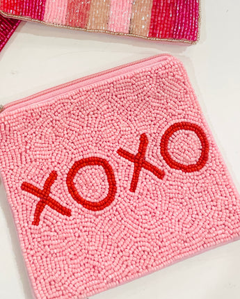 XOXO Beaded Coin Purse