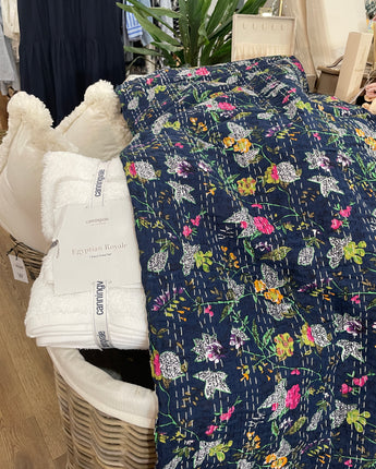 Kantha Quilt Navy