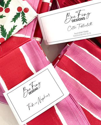 Bec Fing Designs Table Runner Red Pink Stripe