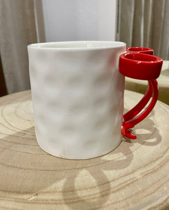 Bow Handle Mug Red