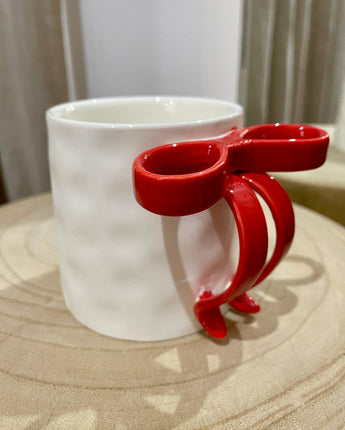 Bow Handle Mug Red