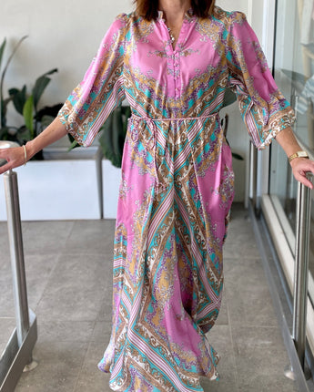 Scarlett Silk Dress Aria Pink