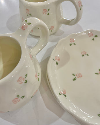 Vintage Rose Mug and Saucer Set