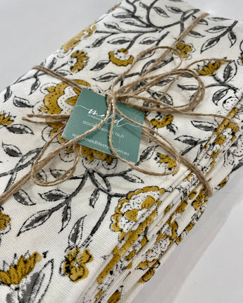 Cotton Block Print Tablecloth - Various