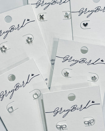 GreyBird Cross Silver Earrings