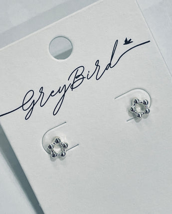 GreyBird Dots Silver Earrings