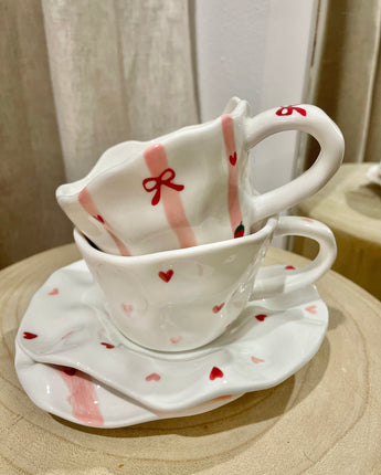 Bow Stripe Cup & Saucer Set