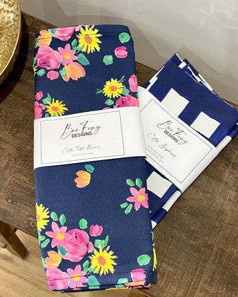 Bec Fing Designs Table Runner Navy Floral