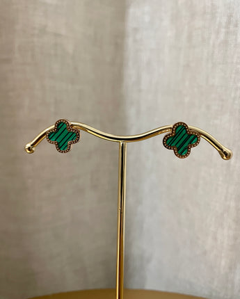Greybird Trinny Earrings Emerald Rose Gold