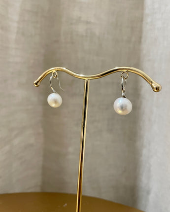 Greybird Selene Pearl Drop Earrings Sterling Silver