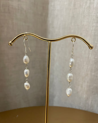 Greybird Di Pearl Drop Earrings Sterling Silver