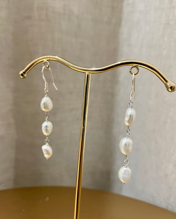 Greybird Di Pearl Drop Earrings Sterling Silver
