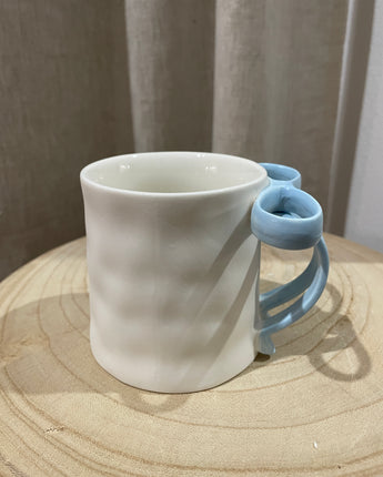 Bow Handle Mug Blue