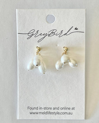Greybird Trilogy Pearl Stud