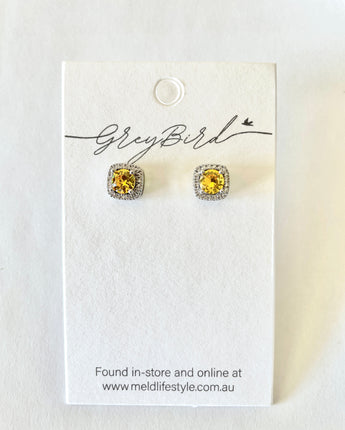 Greybird Mary Gem Earring Lemon