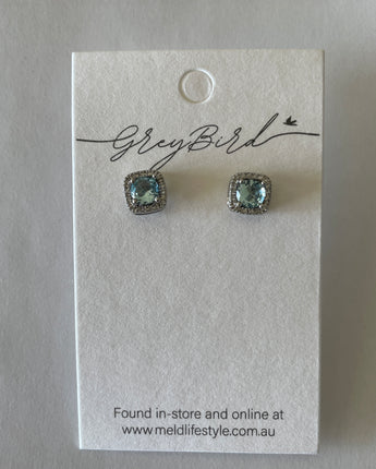 Greybird Mary Gem Earring Sky