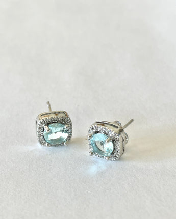 Greybird Mary Gem Earring Sky