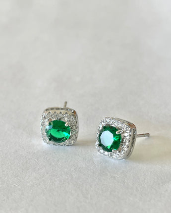 Greybird Mary Gem Earring Emerald