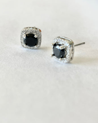 Greybird Mary Gem Earring Black Silver