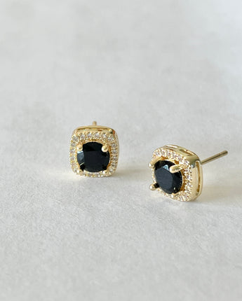 Greybird Mary Gem Earring Black Gold