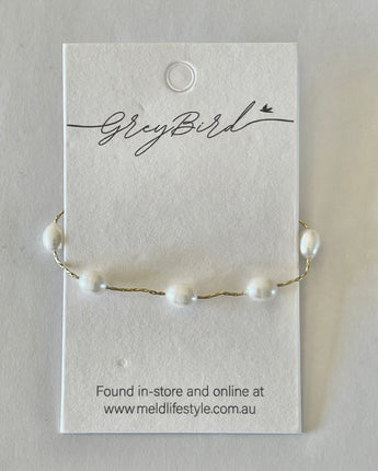 Greybird Imogen Gold Pearl Bracelet