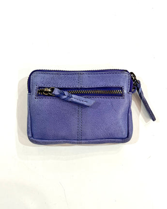 Zip Top Small Wallet Lilac Leather