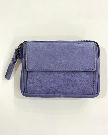Zip Top Small Wallet Lilac Leather