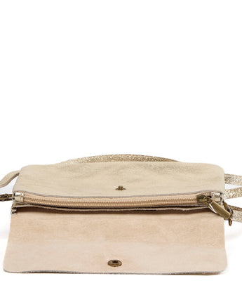 Metallic Gold Clutch Crossbody Bag