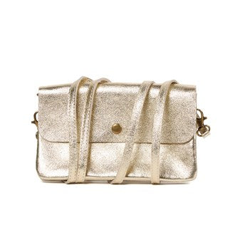 Metallic Gold Clutch Crossbody Bag
