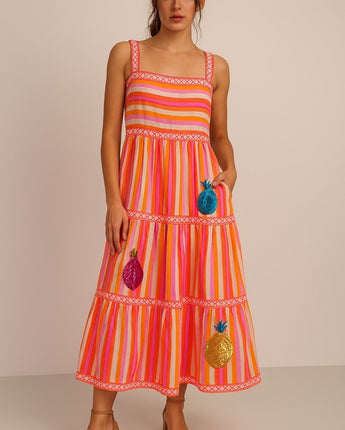 Malta Stripes Strap Dress