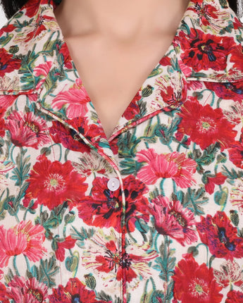 Raspberry Floral PJ Set
