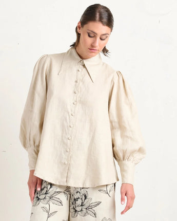 Pointed Collar Blouse Stone