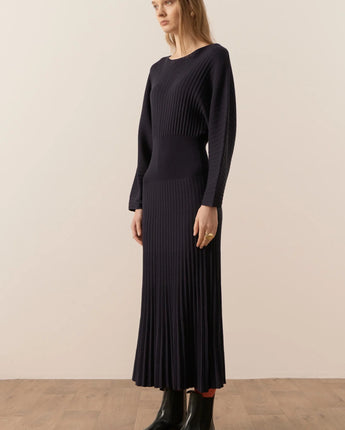 Gizelle Pleated Maxi Dress Ink