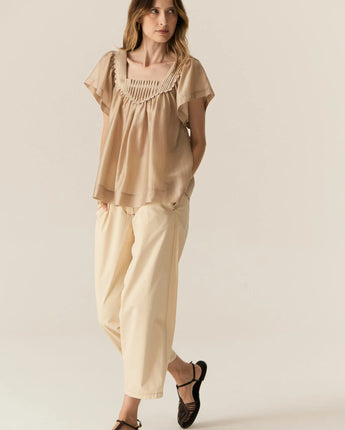 Elea Pintuck Top Pebble