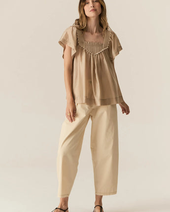 Elea Pintuck Top Pebble