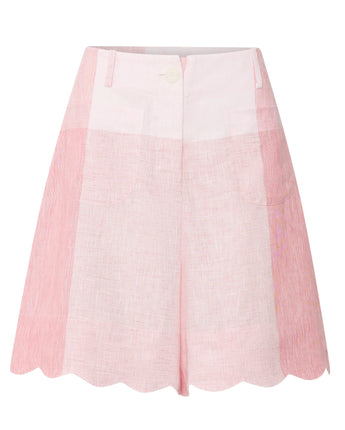 Gingham Safria Scallop Short