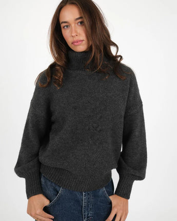 Cable Knit Jumper Charcoal