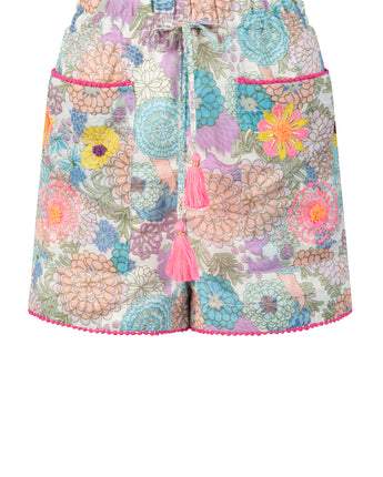Embroidered Floral Shorts